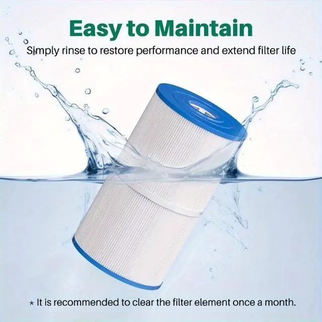 Alt view image 3 of 7 - Spa Filter Cartridge, Pleated Hot Tub Replacement Filter, Reusable Washable Spa Pool Filter for Swimming Pool & Hot Spring Bathtub