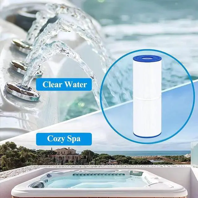 Alt view image 4 of 7 - Spa Filter Cartridge, Pleated Hot Tub Replacement Filter, Reusable Washable Spa Pool Filter for Swimming Pool & Hot Spring Bathtub