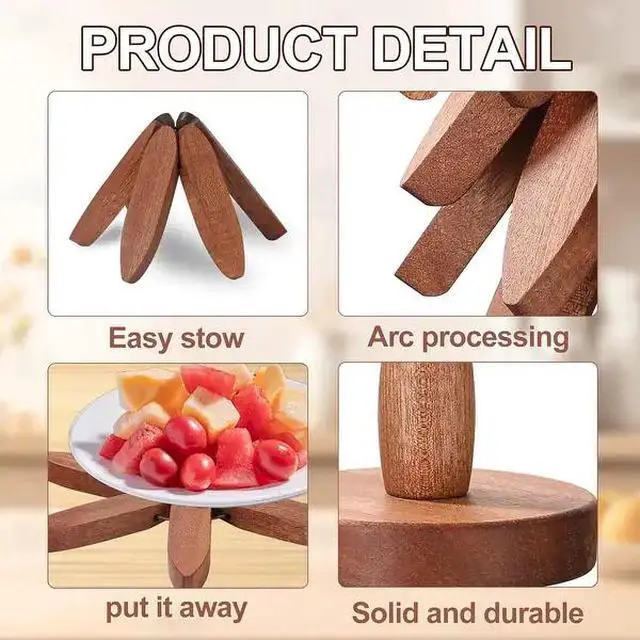 Alt view image 3 of 7 - TreeShaped Wooden Trivet Set, Decorative Wooden Hot Pot Coasters with Display Stand, Stackable Wood Heat Resistant Pads for Table Protection