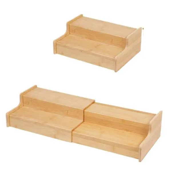 Alt view image 5 of 7 - Tabletop 2-Layer Wooden Mug Storage Rack, Wooden Coffee Cup Display Holder, Desktop Organizer for Kitchen Mugs