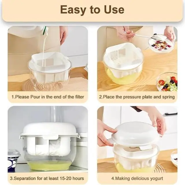 Alt view image 4 of 7 - Yogurt Whey Separator, Greek Yogurt Strainer, Cold Brew Yogurt Maker, Traditional Homemade Yogurt Filter Tool