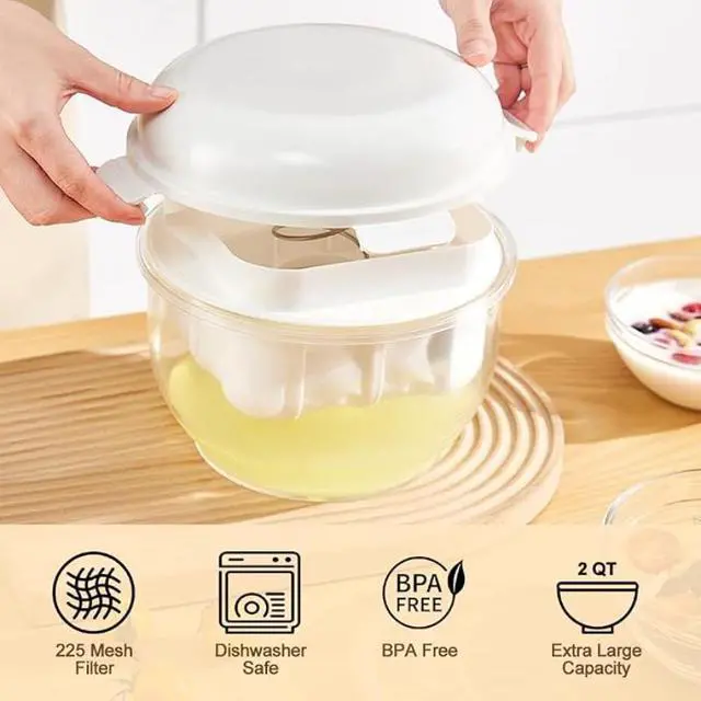 Alt view image 6 of 7 - Yogurt Whey Separator, Greek Yogurt Strainer, Cold Brew Yogurt Maker, Traditional Homemade Yogurt Filter Tool
