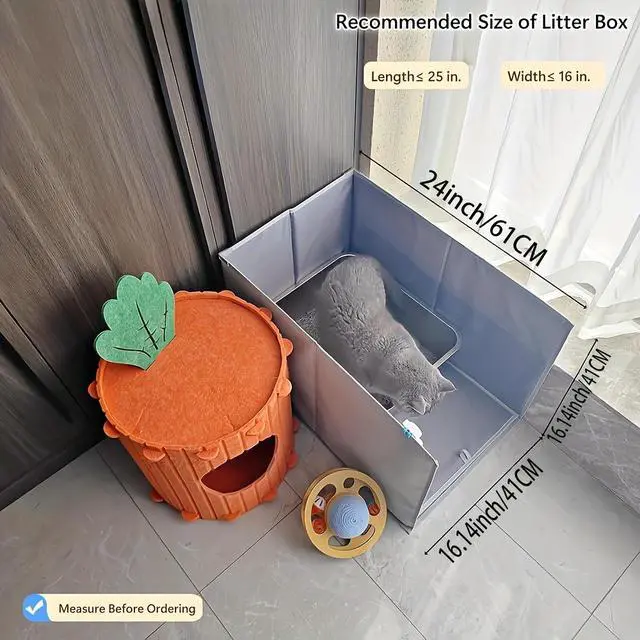 Alt view image 3 of 7 - Space-Saving Litter Box Fence with Storage Function, Anti-Dirt Cat Litter Box Cover, Safe & Easy-to-Clean Pet Sanitation Barrier, Mess Prevention Design for Indoor Cats & Pet Owners