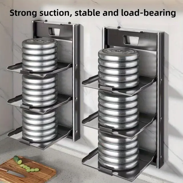 Alt view image 2 of 6 - No-Drill Space-Saving Table Side Food Tray Rack, Multifunctional Food Preparation Holder with Cutting Board Design, Household Storage for Kitchen Living Room, Christmas Halloween Party Decor Supply