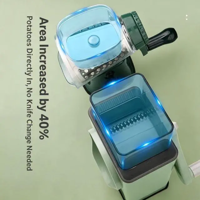 Alt view image 5 of 5 - Durable Plastic Manual Rotary Slicer with Blades, No Power Required Vegetable Cheese Grater, Multifunctional Slicer Shredder Chopper for Fast Food Prep, Compact & All-Season Available