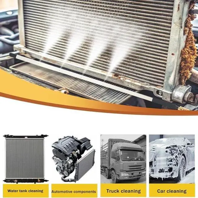 Alt view image 3 of 5 - Durable 304 Stainless Steel Manual Radiator Cleaner for Car SUV Truck, 1/4" Adapter & C Connector Included, Power-Free Efficient Cooling System Maintenance Tool
