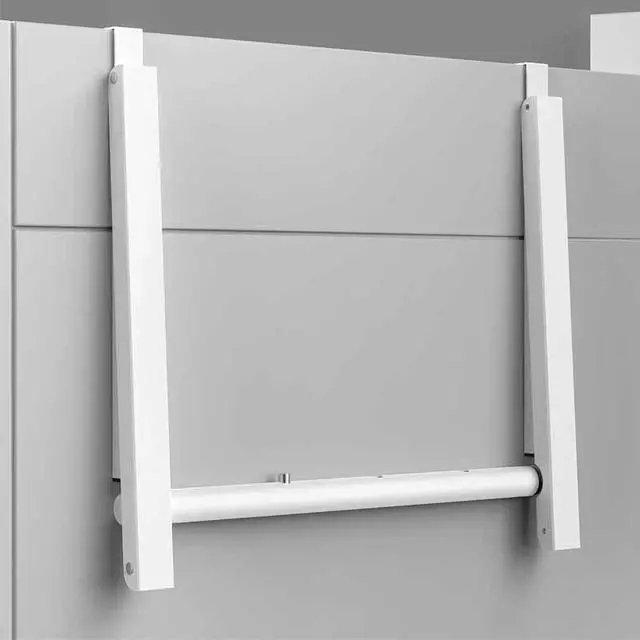 Alt view image 3 of 5 - Expandable Over-the-Door Clothes Drying Rack, Space Saving Foldable Metal Hanging Rail, Garment Dryer Ideal for Bedroom, Dorm and Bathroom Storage