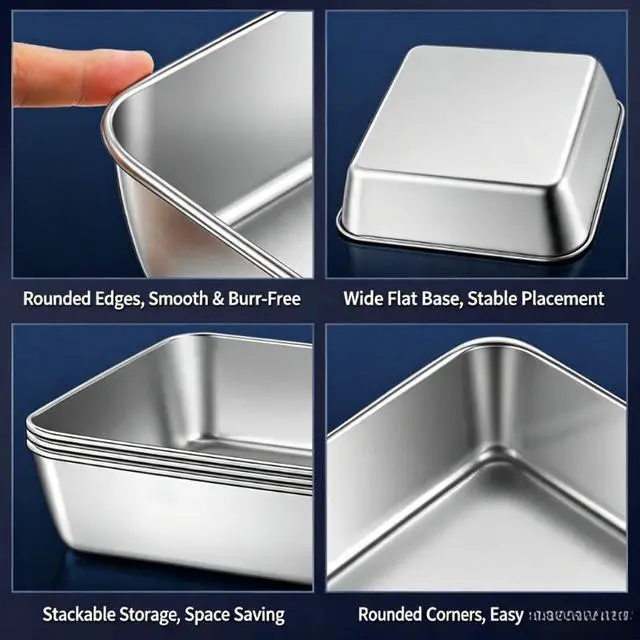 Alt view image 2 of 7 - Flip-Top Stainless Steel Food Storage Containers Set of 10, Microwave-Safe Meal Prep Containers, Fridge Organizer for Fruits & Meat, Portable Storage Boxes for School, Outdoor & Kitchen Organization