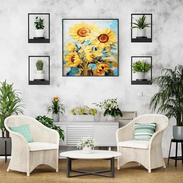 Alt view image 7 of 7 - 3Pack WallMounted PictureFrame Plant Holder, Metal Wall Planter Shelf, Decorative Wall Flower Pot Rack for Indoor Houseplants