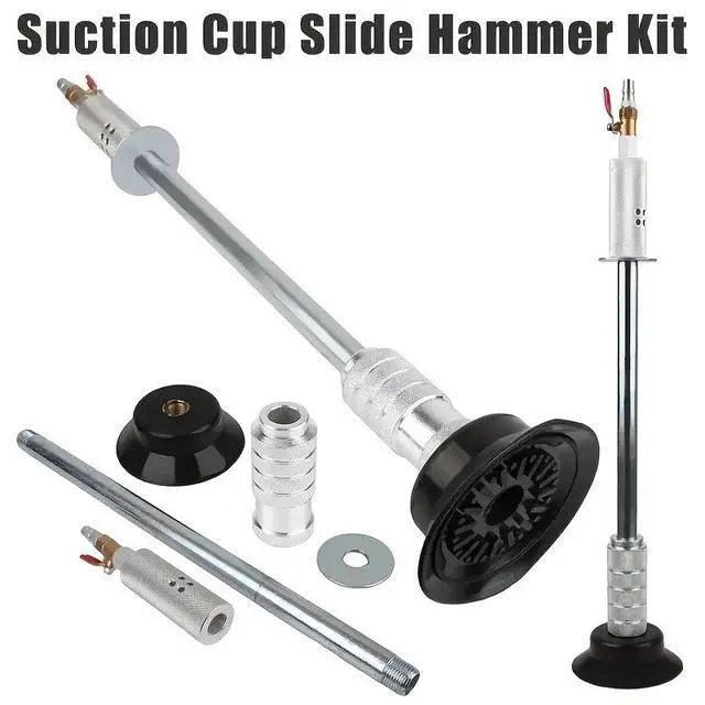 Alt view image 3 of 5 - Pneumatic Dent Puller Suction Cup with Metal Slide Hammer, Car Body Repair Tool Kit, Automotive Maintenance Accessory for Vehicle Dent Restoration