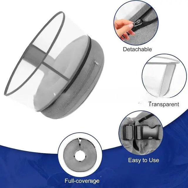 Alt view image 4 of 5 - XL Inflatable Pet Recovery Collar, Soft Protective Inflatable Cone Collar for Large Dogs, Adjustable AntiLick ECollar for PostSurgery Recovery