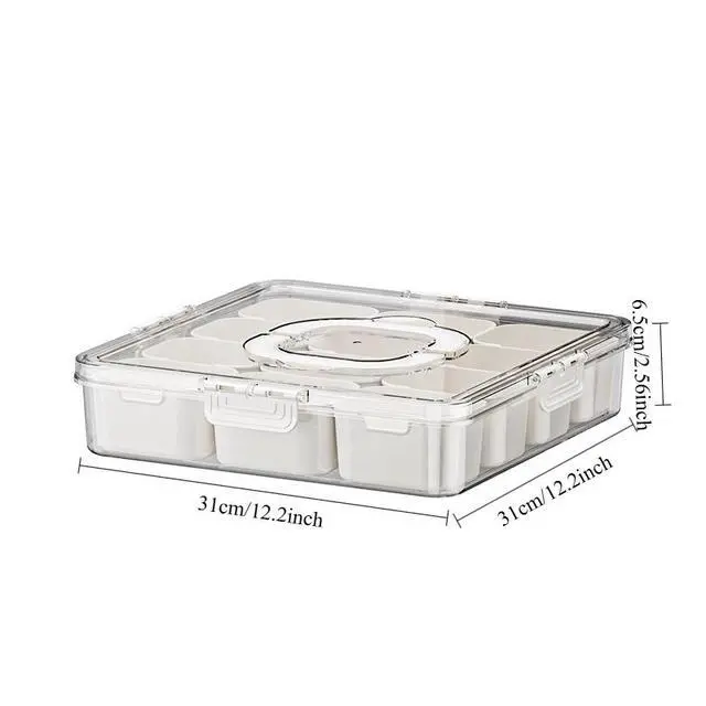Alt view image 3 of 6 - BPA-Free Food-Grade 13 Pack Leakproof Snack Containers with Lids, Stackable 12-Grid Portable Divided Tray for Fruits Nuts Salad, Refrigerator Safe, Perfect for Picnic Camping
