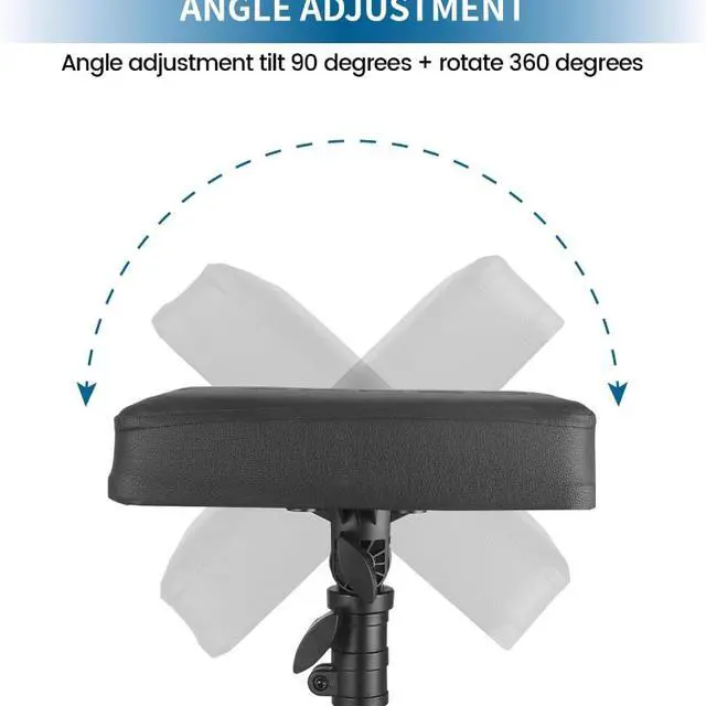 Alt view image 5 of 7 - Adjustable Height Triangular Tattoo Armrest Tripod, Portable Tattoo Arm & Leg Rest with Soft Sponge Pad, Durable Tattoo Holder Stand for Tattoo Studio & Salon Supplies, Black