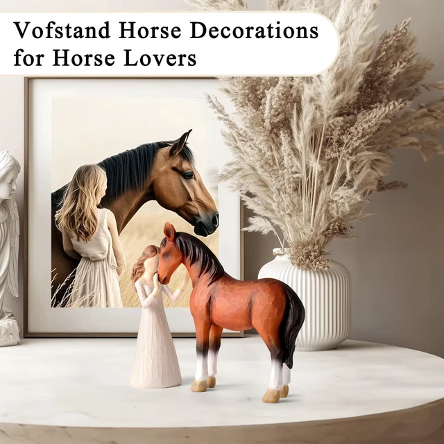 Alt view image 4 of 5 - Girl and Horse Resin Statue, Hugging Animal Art Sculpture, Modern Resin Craft Ornament, Creative Home Desktop Decoration, Ideal Festival Gift for Family and Friends