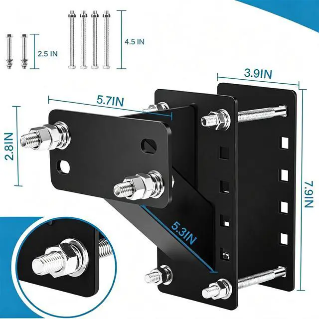 Alt view image 2 of 5 - Trailer Spare Wheel Carrier, Heavy Duty Car Spare Tire Mount Bracket, Universal Rustproof Trailer Tire Holder, No Lock Design Vehicle Trailer Replacement Accessories