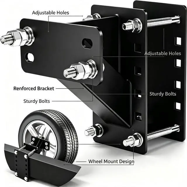 Alt view image 4 of 5 - Trailer Spare Wheel Carrier, Heavy Duty Car Spare Tire Mount Bracket, Universal Rustproof Trailer Tire Holder, No Lock Design Vehicle Trailer Replacement Accessories