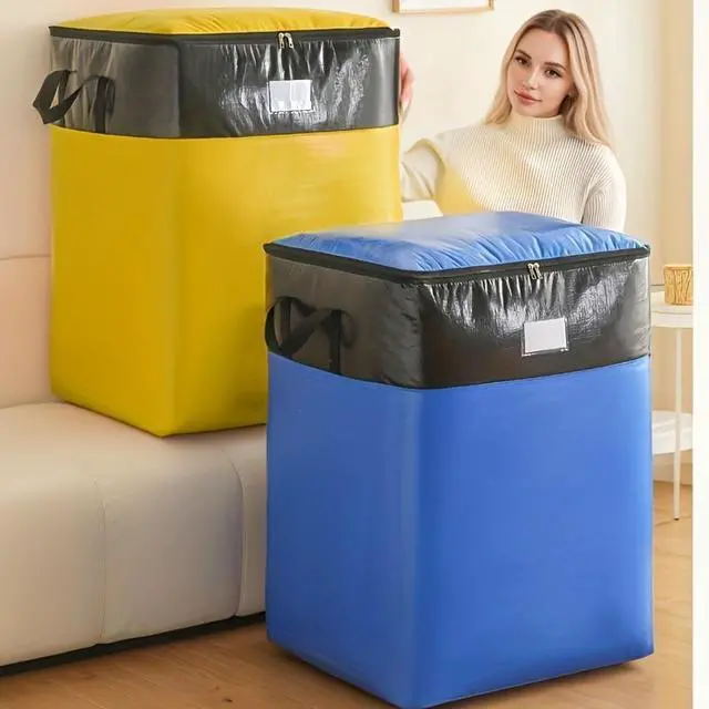 Alt view image 2 of 7 - 6 Pcs 180L Oversized Clothing Storage Bag Set, Reinforced Handle Zipper Storage Bins, Foldable Closet Organizer for Quilts, Blankets, Down Jackets