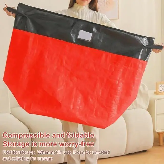 Alt view image 7 of 7 - 6 Pcs 180L Oversized Clothing Storage Bag Set, Reinforced Handle Zipper Storage Bins, Foldable Closet Organizer for Quilts, Blankets, Down Jackets