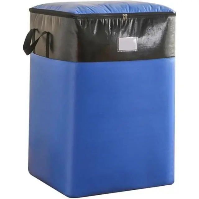 Alt view image 3 of 7 - 104L Large Capacity Clothes Storage Bag, Reinforced Handle Quilt Storage Organizer with Zipper, Foldable Clothing Storage Bin for Blankets Comforters Jackets