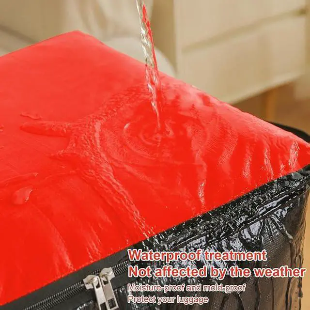 Alt view image 4 of 7 - Foldable 140L Clothing Storage Sack, Reinforced Carry Handle Zippered Storage Bag for Quilts, Bedding, Seasonal Winter Garments, Closet & Moving Supplies