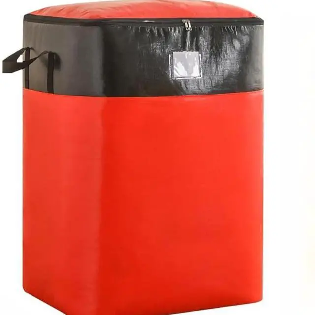 Alt view image 7 of 7 - Foldable 140L Clothing Storage Sack, Reinforced Carry Handle Zippered Storage Bag for Quilts, Bedding, Seasonal Winter Garments, Closet & Moving Supplies