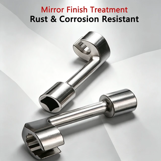 Alt view image 4 of 5 - L-Shaped Pipe Wrench, 7-Type Hex Socket Wrench, Single Perforated Elbow Tubular Wrench, Heavy Duty Hex Repair Tool