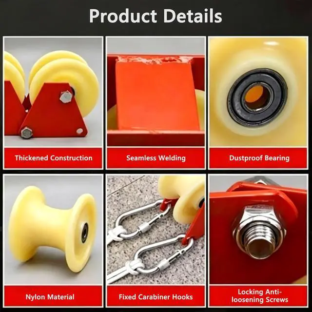 Alt view image 4 of 5 - High Altitude Safety Rope Pulley, Labor-Saving Manual Rope Retriever, Wall Corner Rope Protector, Heavy Duty Outdoor Exterior Wall Work Anti-Wear Rope Winding Tool