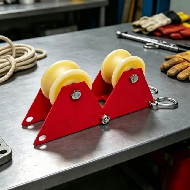 Alt view image 5 of 5 - High Altitude Safety Rope Pulley, Labor-Saving Manual Rope Retriever, Wall Corner Rope Protector, Heavy Duty Outdoor Exterior Wall Work Anti-Wear Rope Winding Tool