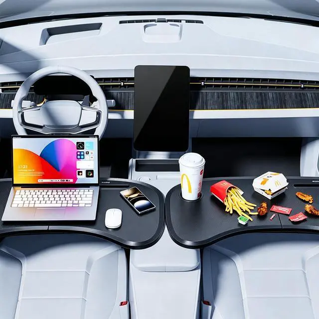 Alt view image 3 of 3 - Multifunctional Car Foldable Desk, Portable Front Seat Car Laptop Stand, Center Console Mounted Auto Table Bracket, Universal Vehicle Dining Table Holder for Working, Eating and Office Use