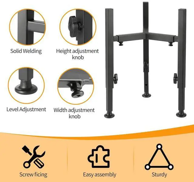 Alt view image 3 of 4 - Adjustable Dog Bowl Stand, Metal Elevated Pet Feeder Holder with Adjustable Height and Width, Indoor Outdoor Raised Pet Food Water Bowl Support Bracket for Dogs and Cats