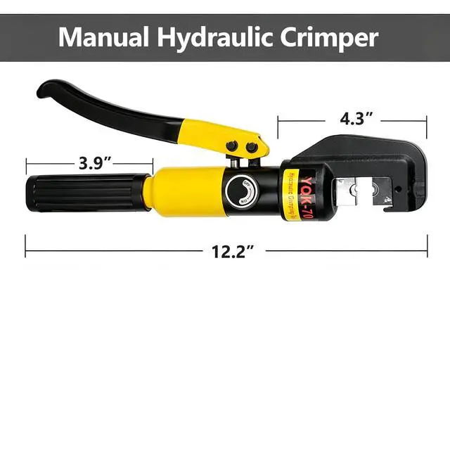Alt view image 2 of 2 - Manual Hydraulic Crimping Pliers, Heavy Duty Cable Lug Crimping Tool, Portable Hydraulic Wire Terminal Crimper for Copper Aluminum Lugs, Electrical Cold Terminal Press Tool