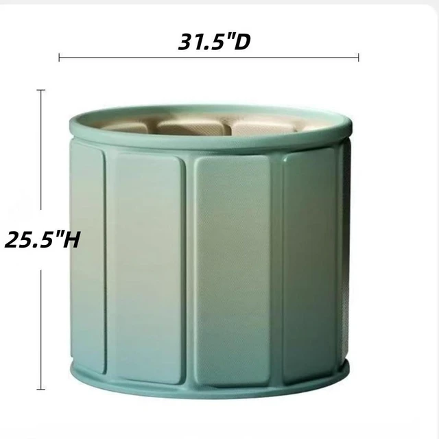 Alt view image 2 of 7 - No-Install Foldable Bathtub, One-Second Quick Open Portable Bath Tub, Collapsible Freestanding Shower Tub for Adults Kids, Indoor Outdoor Portable Soaking Bath Barrel