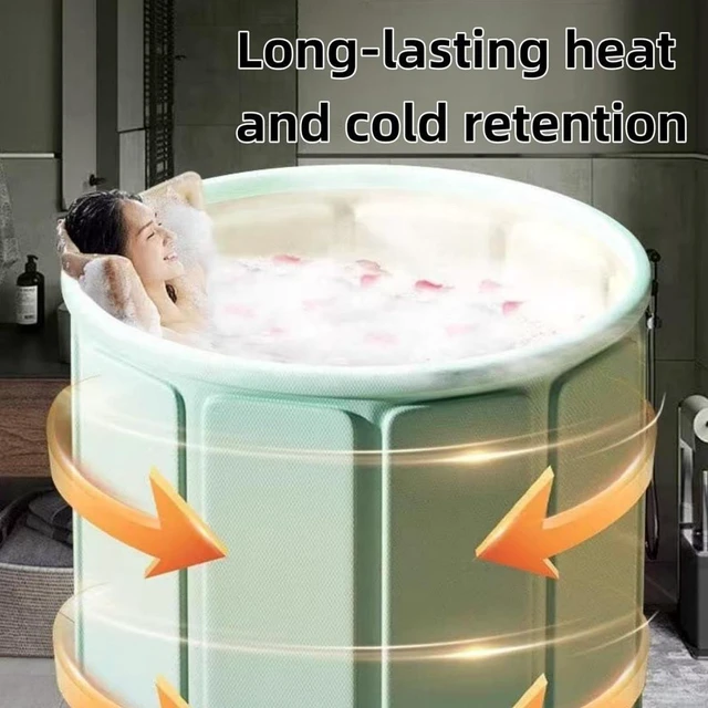 Alt view image 3 of 7 - No-Install Foldable Bathtub, One-Second Quick Open Portable Bath Tub, Collapsible Freestanding Shower Tub for Adults Kids, Indoor Outdoor Portable Soaking Bath Barrel