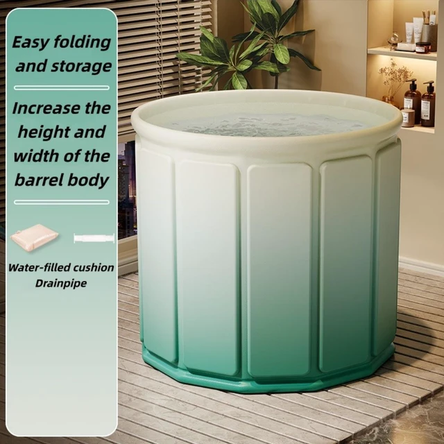 Alt view image 5 of 7 - No-Install Foldable Bathtub, One-Second Quick Open Portable Bath Tub, Collapsible Freestanding Shower Tub for Adults Kids, Indoor Outdoor Portable Soaking Bath Barrel