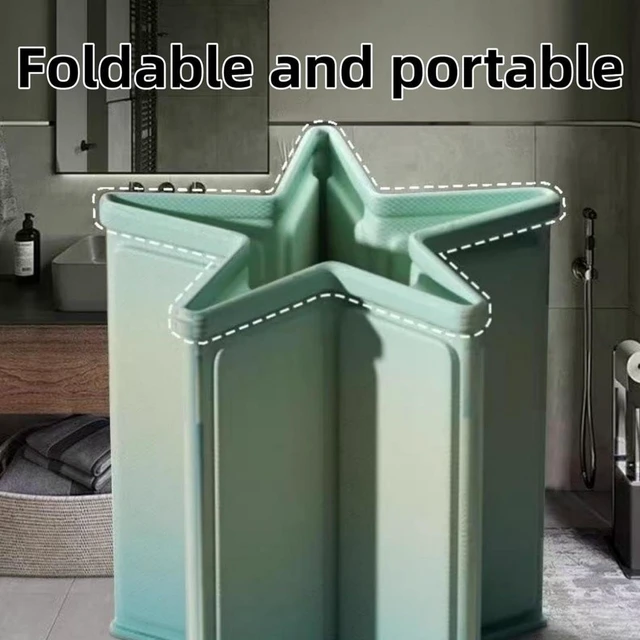 Alt view image 6 of 7 - No-Install Foldable Bathtub, One-Second Quick Open Portable Bath Tub, Collapsible Freestanding Shower Tub for Adults Kids, Indoor Outdoor Portable Soaking Bath Barrel