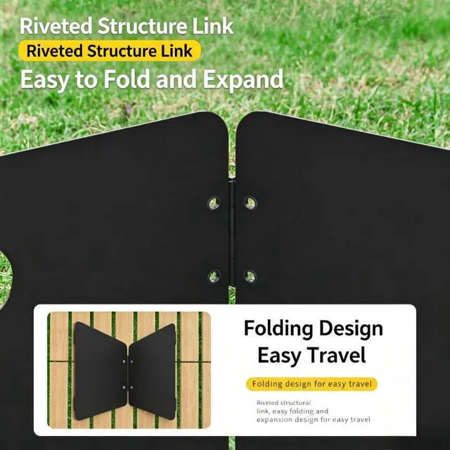 Alt view image 2 of 6 - Portable 4Panel Wind Shield for Camping Stove, Collapsible Aluminum Wind Screen, Adjustable Angle Wind Deflector for Picnic Backpacking BBQ