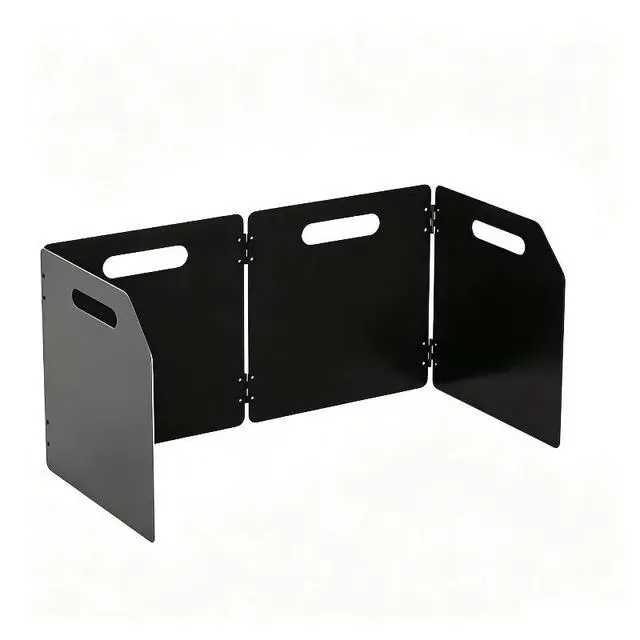 Alt view image 5 of 6 - Portable 4Panel Wind Shield for Camping Stove, Collapsible Aluminum Wind Screen, Adjustable Angle Wind Deflector for Picnic Backpacking BBQ