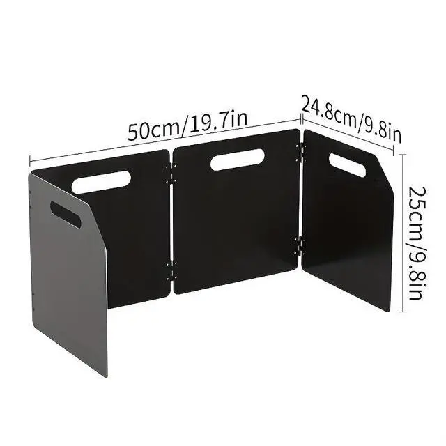 Alt view image 6 of 6 - Portable 4Panel Wind Shield for Camping Stove, Collapsible Aluminum Wind Screen, Adjustable Angle Wind Deflector for Picnic Backpacking BBQ