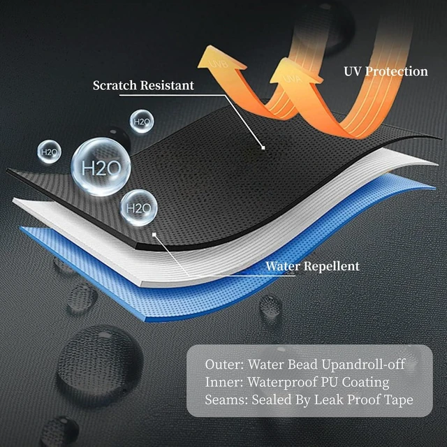 Alt view image 3 of 6 - Black Boat Motor Cover, All Weather Waterproof Outdoor Outboard Engine Protector
