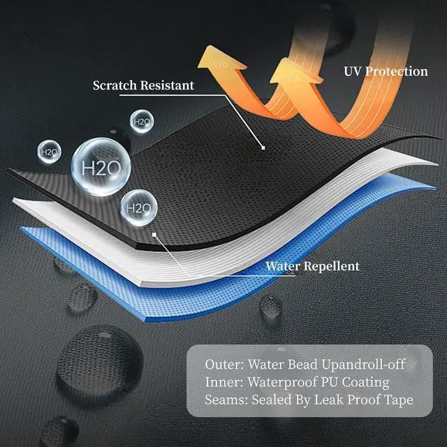 Alt view image 3 of 6 - Black Boat Motor Cover, All Weather Waterproof Outdoor Outboard Engine Protector