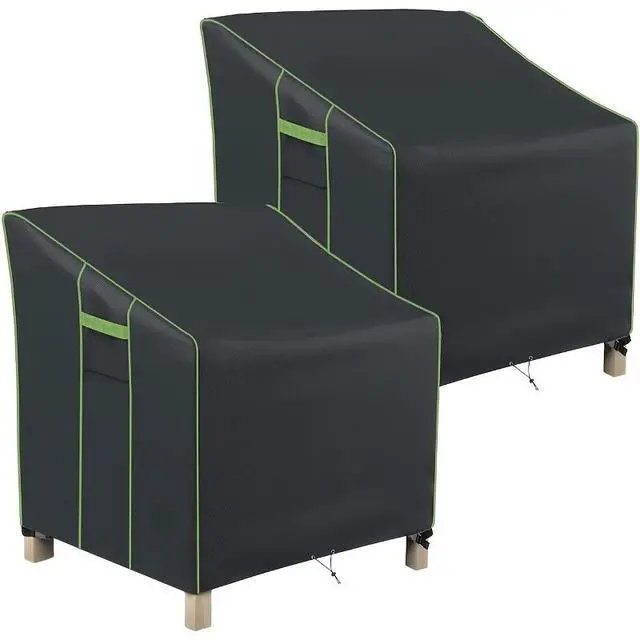 Alt view image 4 of 7 - 2 Pack Patio Chair Covers, Waterproof HeavyDuty Oxford Outdoor Furniture Protector, Wind Resistant AntiUV Patio Armchair Cover for Backyard Lawn