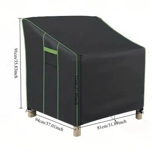 Alt view image 6 of 7 - 2 Pack Patio Chair Covers, Waterproof HeavyDuty Oxford Outdoor Furniture Protector, Wind Resistant AntiUV Patio Armchair Cover for Backyard Lawn