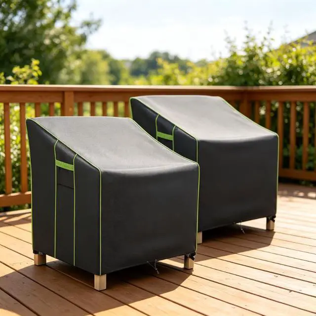 Alt view image 3 of 7 - 2 Pack Patio Chair Covers, Waterproof HeavyDuty Oxford Outdoor Furniture Protector, Wind Resistant AntiUV Patio Armchair Cover for Backyard Lawn