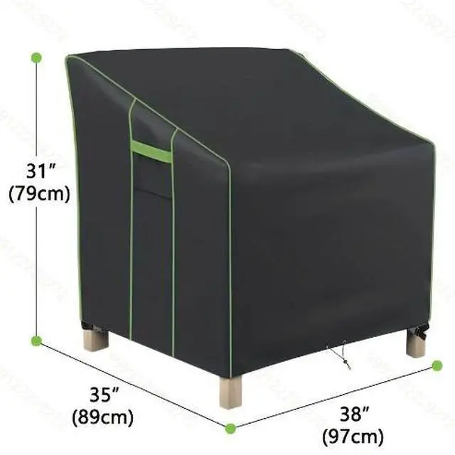 Alt view image 6 of 7 - 2 Pack Patio Chair Covers, Waterproof HeavyDuty Oxford Outdoor Furniture Protector, Wind Resistant AntiUV Patio Armchair Cover for Backyard Lawn