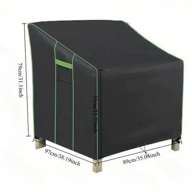 Alt view image 6 of 7 - 2 Pack Patio Chair Covers, Waterproof HeavyDuty Oxford Outdoor Furniture Protector, Wind Resistant AntiUV Patio Armchair Cover for Backyard Lawn