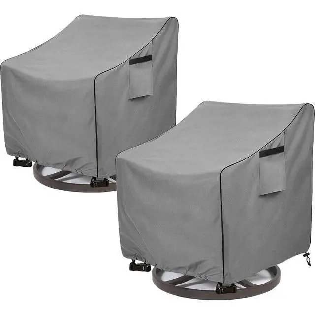 Alt view image 2 of 7 - 2 Pack Patio Swivel Chair Covers, Waterproof HeavyDuty Oxford Outdoor Furniture Protector, Wind Resistant AntiUV Cover for Swivel Patio Armchairs