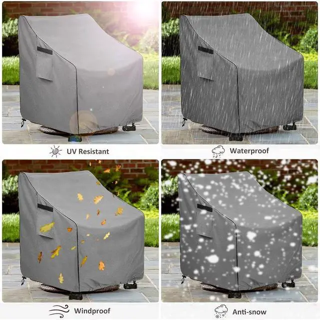 Alt view image 7 of 7 - 2 Pack Patio Swivel Chair Covers, Waterproof HeavyDuty Oxford Outdoor Furniture Protector, Wind Resistant AntiUV Cover for Swivel Patio Armchairs