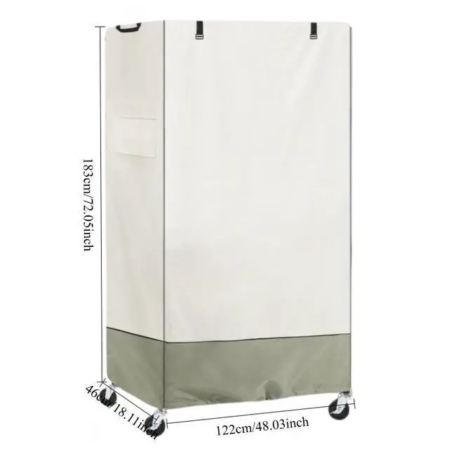 Alt view image 2 of 5 - TwoTone Storage Shelf Cover, AllWeather Oxford Cloth Protective Cover for Wheeled Outdoor Storage Rack