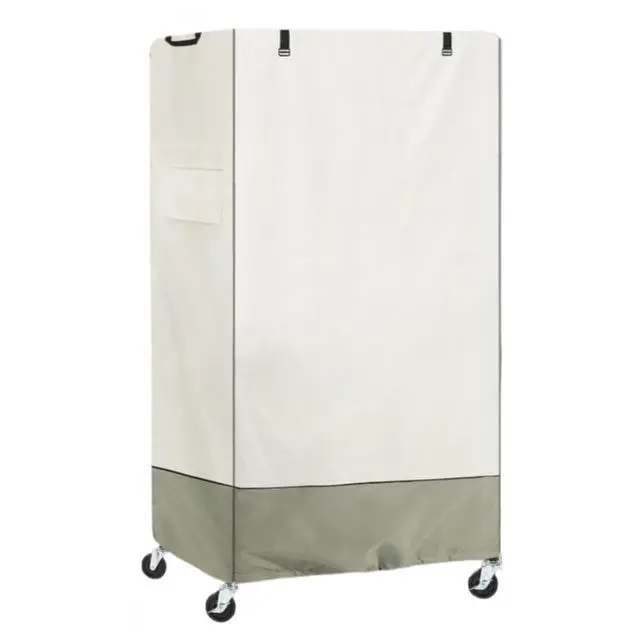 Alt view image 4 of 5 - TwoTone Storage Shelf Cover, AllWeather Oxford Cloth Protective Cover for Wheeled Outdoor Storage Rack