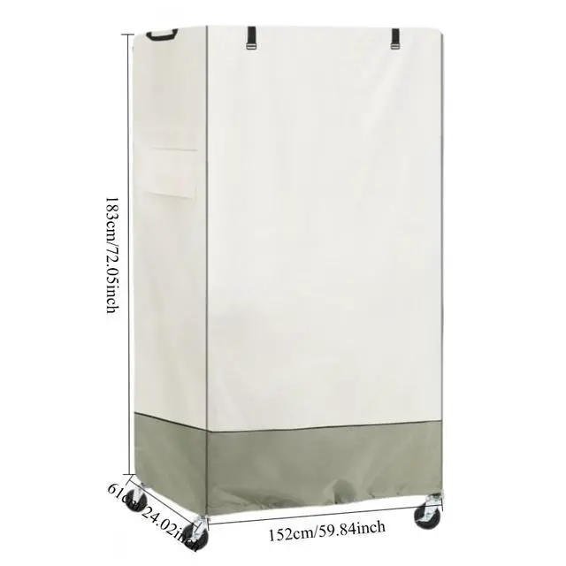 Alt view image 5 of 5 - TwoTone Storage Shelf Cover, AllWeather Oxford Cloth Protective Cover for Wheeled Outdoor Storage Rack
